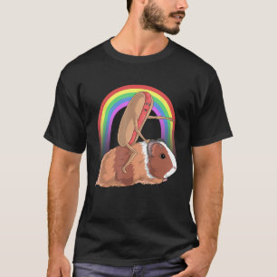 T-shirt Chien Chaud équitation Guinéen Cochon Arc-en-ciel 