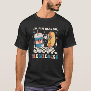 T-shirt Chien Chaud Je Suis Juste Ici Pour Les Saucisses M