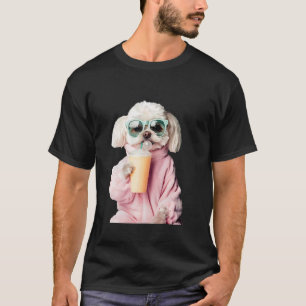 T-shirt Chien Chic Se Relaxant Avec Élégance