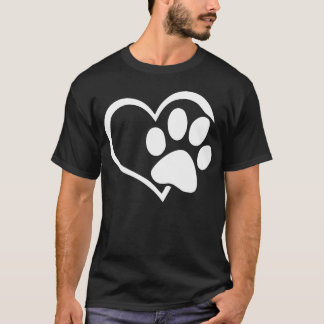 T-shirt Chien Chien Chien I Love Chiens Empreinte de patte