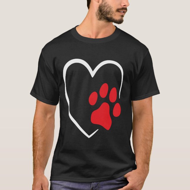 T-shirt Chien Chien Coeur Chien animal Chien drôle amant c (Devant)