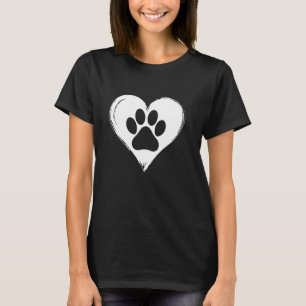 T-shirt Chien Chien Coeur Coeur Animal Chien drôle d'amant
