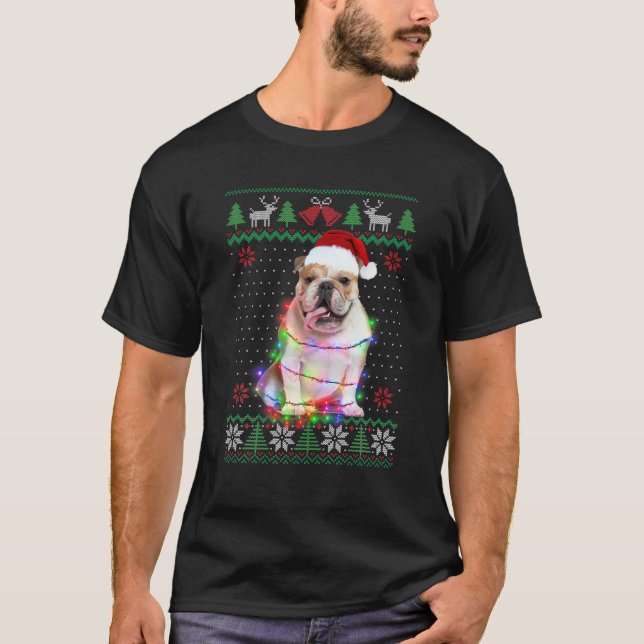 T-shirt Chien Chien moche Sweater Noël Chien chiot Aimer (Devant)