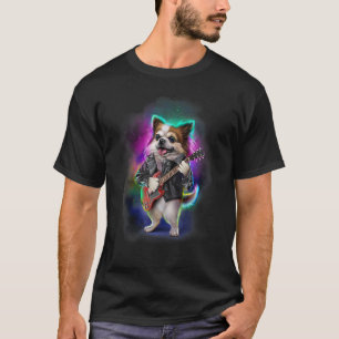 T-shirt Chien Chihuahua Jouant De La Guitare Électrique Da