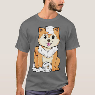 T-shirt Chien chiot avec un rouleau de papier toilette
