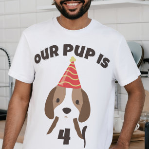 T-shirt Chien chiot mignon, anniversaire du parent