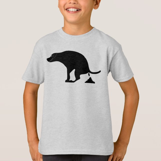 T-shirt Chien chiot potty pooping Fun & mignon chien (Devant)
