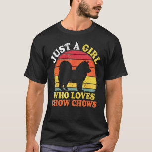 T-shirt Chien Chow Chow Vintage Juste Une Fille Qui Aime