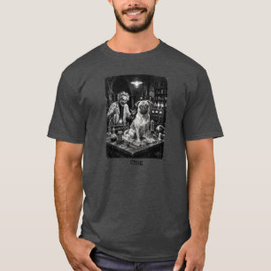 T-shirt Chien Chug Scientifique Fou Vintage 