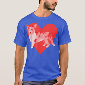 T-shirt Chien Coeur Rouge Cardigan Corgi gallois