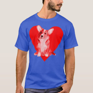 T-shirt Chien Coeur Rouge Corgi