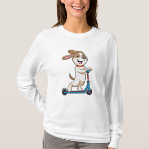 T-shirt Chien comme Biker avec Scooter