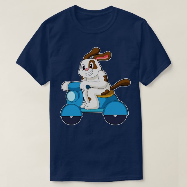 T-shirt Chien comme Biker avec Scooter 3 (Design devant)