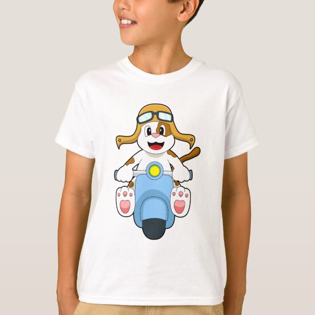 T-shirt Chien comme Biker avec Scooter.PNG (Devant)