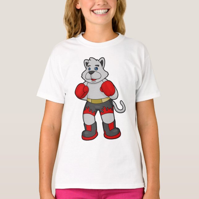 T-shirt Chien comme boîte avec gants de boxe (Devant)