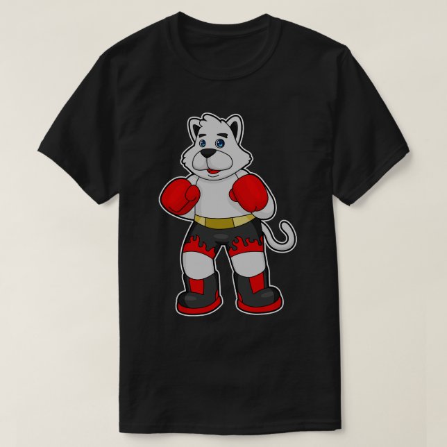 T-shirt Chien comme boîte avec gants de boxe 1 (Design devant)