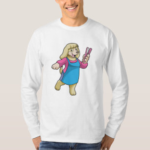T-shirt Chien comme coiffeur avec peigne
