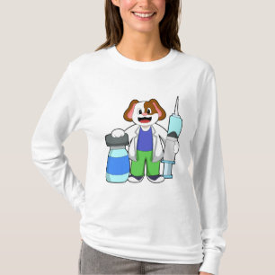T-shirt Chien comme docteur avec seringue