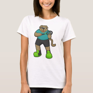 T-shirt Chien comme joueur de tennis avec raquette de tenn