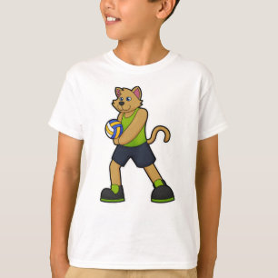 T-shirt Chien comme joueur de volleyball avec volleyball