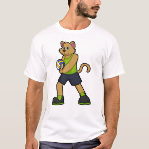 T-shirt Chien comme joueur de volleyball avec volleyball