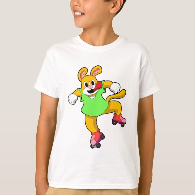 T-shirt Chien comme Patineur en ligne avec Patins en ligne (Devant)