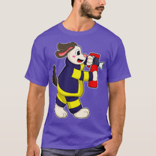 T-shirt Chien comme pompier avec extincteur