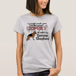 T-shirt Chien contre des zombis