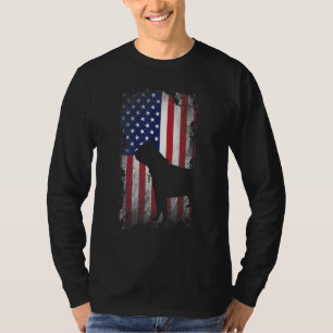 T-shirt Chien Cool du drapeau américain des terriers de Bo