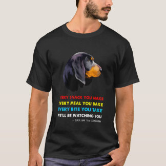T-shirt Chien Coonhland Noir Et Tan