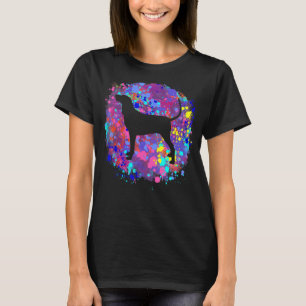 T-shirt Chien Coonhound Aquarelle Rose éclaboussure d'amou