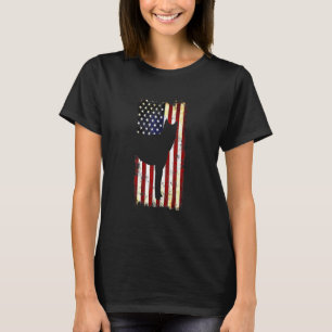 T-shirt Chien Coréen Silhouette Drapeau Américain 4e De J