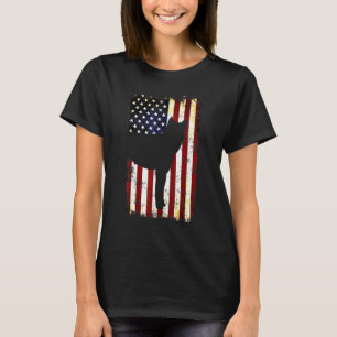 T-shirt Chien Coréen Silhouette Drapeau Américain 4e De J