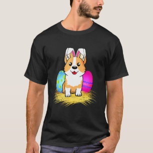 T-shirt Chien Corgi de Pâques Vacances Lapin Oreilles Et Œ