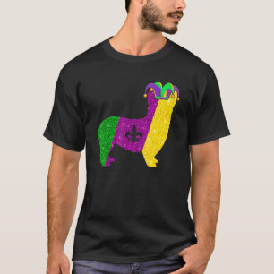 T-shirt Chien Corgi Drôle Masque de Fête de Mardi Gras Per