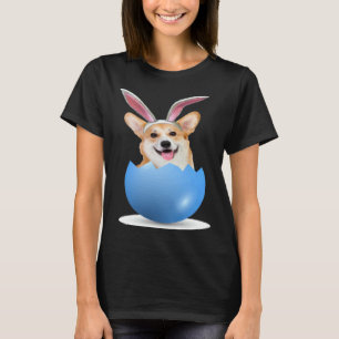 T-shirt Chien Corgi Gallois Lapin de Pâques Oeuf Coloré Ch
