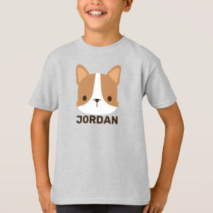 T-shirt Chien Corgi mignon avec nom personnalisé