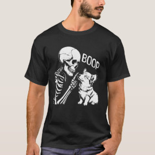 T-shirt Chien Corgi Mignon Boop Main Squelette Halloween E