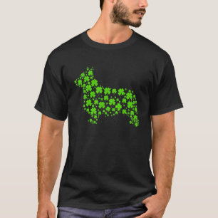 T-shirt Chien Corgi Puppy Quatre Feuilles Saint-Patrick
