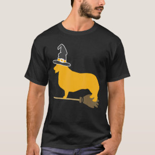 T-shirt Chien Corgi Sorcière d'Halloween