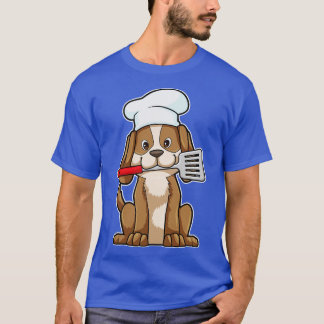 T-shirt Chien cuisiner avec Chefs casquette Spatula
