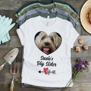 T-shirt chien customisé grande soeur photo & texte