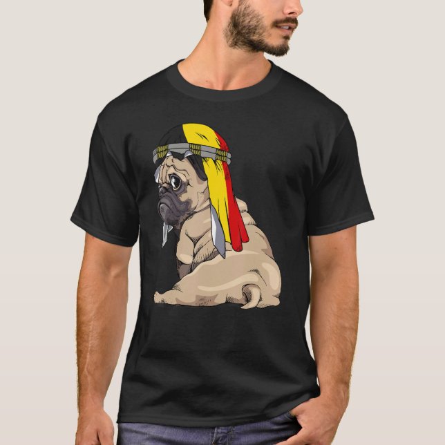 T-shirt Chien Cute Carlin Retro Belgique Flag Pride (Devant)