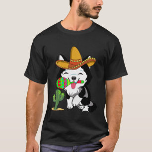 T-shirt Chien Cute Husky Cinco de Mayo 5 mai Célébration