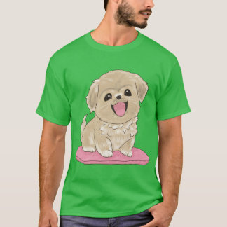 T-shirt Chien Cuteibetan Spaniel sur garçon oreiller
