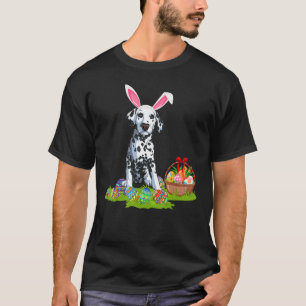 T-shirt Chien Dalmatien Lapin de Pâques Chasse aux œufs de
