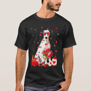 T-shirt Chien Dalmatien mignon Valentine Fun Chien Papa Ch