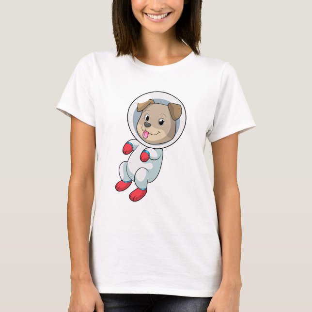 T-shirt Chien dans l'espace en costume (Devant)