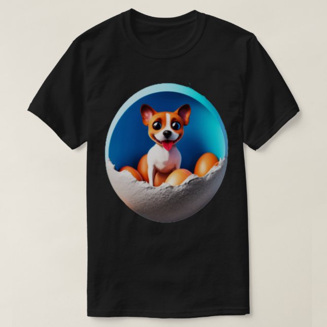 T-shirt Chien dans l'oeuf 196 (Design devant)