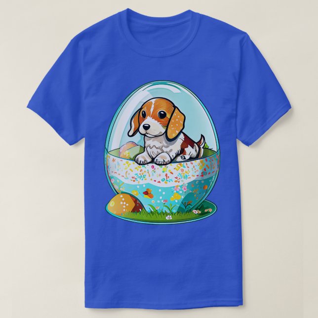 T-shirt chien dans l'oeuf 91 (Design devant)